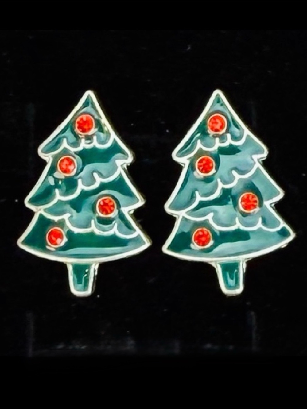 Festive Christmas Tree Pierced Earrings